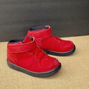 Nike/Jordan Jump man Heritage Toddler 5 B. Red basketball high top sneakers.